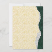 イエロー&ティール(緑がかった色)ハミングバードブライダルシャワー 招待状 (裏面)