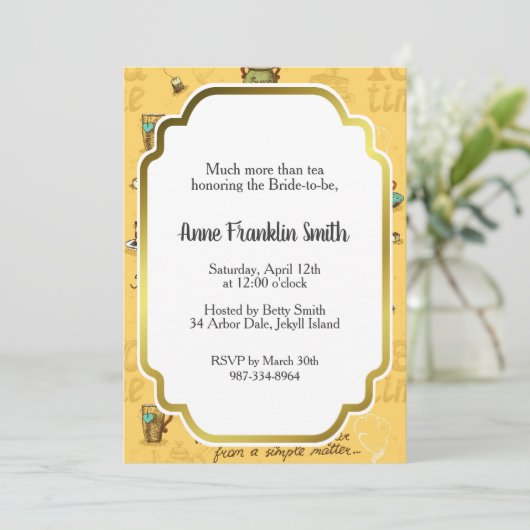 イエロー ティー & ハニー ティー タイム 招待状 (スタンド正面)