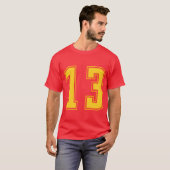 イエロー ナンバー13eamジュニア スポーツ ナンバー ギフト tシャツ (正面フル)