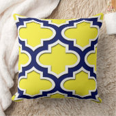 イエロー、ネイビーブルー、ホワイトログモロッコクローバー#3DS クッション (ブランケット)