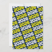 イエロー&ネイビーモダン卒業写真招待状 招待状 (裏面)