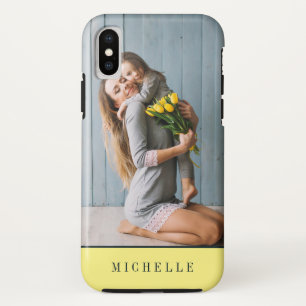 イエロー|バーティカルフォトモノグラムパーソナライズデザイン iPhone XSケース