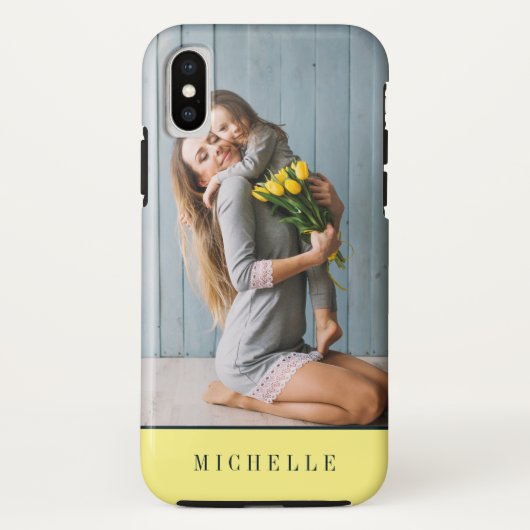 イエロー|バーティカルフォトモノグラムパーソナライズデザイン Case-Mate iPhoneケース (裏面)