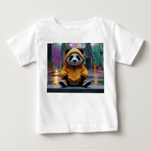 イエロー+パーカーのストリートウアーバンパンダ ベビーTシャツ