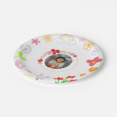 イエロー&パープルキッズパーティー紙プレート ペーパープレート (アングル)