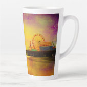 イエロー&パープルサンタモニカ桟橋お名前 カフェラテマグ (右)