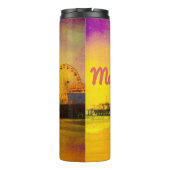 イエロー&パープルサンタモニカ桟橋お名前 タンブラー (裏面)