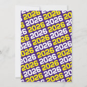 イエロー&パープルモダン卒業写真招待状 招待状 (裏面)