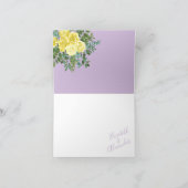 イエロー&パープルヴィンテージエレガント春の結婚式 サンキューカード (内部)