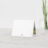 イエロー&パープルヴィンテージエレガント春の結婚式 サンキューカード (裏面)