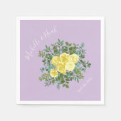 イエロー&パープルヴィンテージエレガント春の結婚式 スタンダードカクテルナプキン (正面)