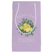 イエロー&パープルヴィンテージエレガント春の結婚式 スモールペーパーバッグ (正面)