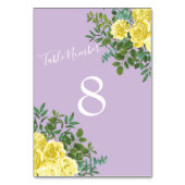 イエロー&パープルヴィンテージエレガント春の結婚式 テーブルナンバー (正面)