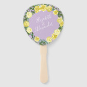 イエロー&パープルヴィンテージエレガント春の結婚式 ハンドファン (正面)