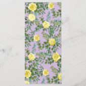 イエロー&パープルヴィンテージエレガント春の結婚式 メニュー (裏面)