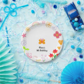 イエロー&パープル子供の誕生日紙プレート ペーパープレート (パーティー)