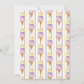 イエロー パープル フラワー スクープ アイスクリーム ベビーシャワー 招待状 (裏面)