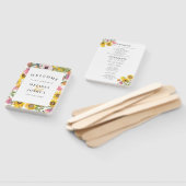 イエロー&ピンクウォーターカラーフローラ結婚式 プログラム ハンドファン (組立なし)