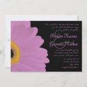 イエロー&ピンクガーベラデイジー結婚式招待状 招待状 (正面)