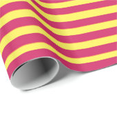 イエロー&ピンクストライプズ夏ムードラッピング紙 ラッピングペーパー (ロールコーナー)