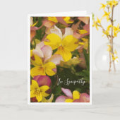イエロー&ピンクパンジー付き共感書 カード (黄色い花)