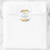 イエロー&ピンクローズフローラ結婚ズブーケ ラウンドシール (バッグ)