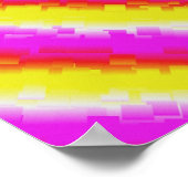 イエロー ピンク アートデコ レインボー ストライプ ポスター (角)