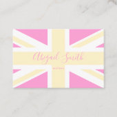 イエロー&ピンクUK国旗/ユニオンジャック |パーソナライズされた | 名刺 (正面)