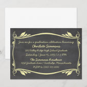 イエロー・フェロッシュ・チャルクボード卒業招待状 招待状 (正面/裏面)