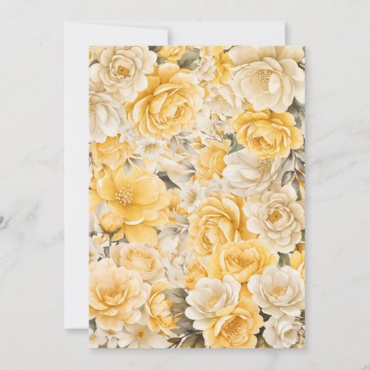 イエロー フラワー ウェディング セーブザデート (裏面)