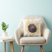 イエロー&ブラウンサンフラワーパーソナライズされた装飾用クッション クッション (椅子)