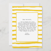 イエロー |ブラシモダンスクリプトフォトの卒業 サンキューカード (裏面)