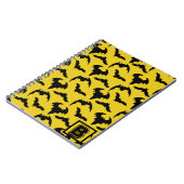 イエロー&ブラックこうもりハロウィーン ノートブック (左側)