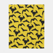イエロー&ブラックこうもりハロウィーン フリースブランケット (正面)