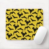イエロー&ブラックこうもりハロウィーン マウスパッド (マウス)