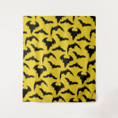 イエロー&ブラックこうもりハローウィンパーティ タペストリー (正面)