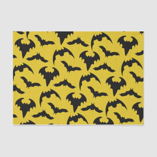 イエロー&ブラックこうもりハローウィンパーティ 薄葉紙 (正面)