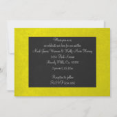 イエロー＆ブラックのバロック調発表飾り 招待状 (裏面)