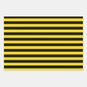 イエロー/ブラックのパターンのラッピング紙シートセット ラッピングペーパーシート (正面)