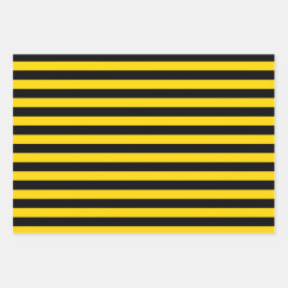 イエロー/ブラックのパターンのラッピング紙シートセット ラッピングペーパーシート