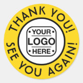イエロー&ブラックカスタムロゴ付きステッカー ラウンドシール (正面)