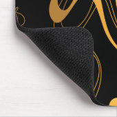 イエロー&ブラッククラシック抽象デザイン マウスパッド (コーナー)