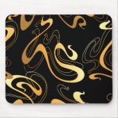 イエロー&ブラッククラシック抽象デザイン マウスパッド (正面)