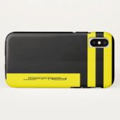 イエロー&ブラックストライプミニマルシンプルリスト名タフ Case-Mate iPhoneケース (裏面(横))