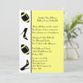 イエロー&ブラックフットボール結婚式招待状 招待状 (スタンド正面)