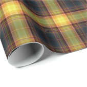イエロー&ブラックプレイドラッピング紙 ラッピングペーパー (ロールコーナー)