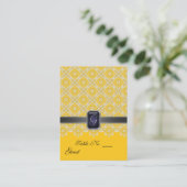 イエロー&ブラックレース結婚のテーブルプレイスカード プレイスカード (スタンド正面)