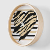 イエロー&ブラックローヴェハートデザインスクエアウォールクロック 壁時計 (傾斜)