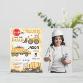 イエロー&ブラック建築フォト招待状 招待状 (スタンド正面)