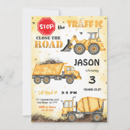 イエロー&ブラック建築誕生日招待状 招待状